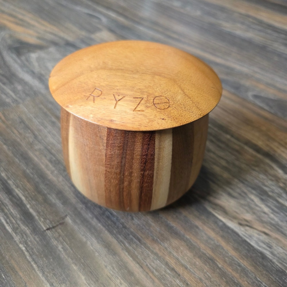 Ryze Acacia Multi Tonal Wood Storage Jar with Domed Lid 4.5 Inch
